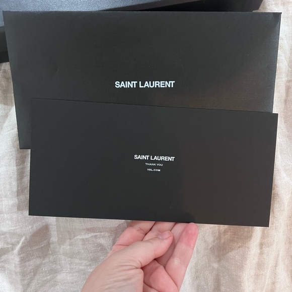 ❤️SOLD❤️Saint Laurent Black Tote Rive Droite Logo Canvas with bag - Picture 8 of 12